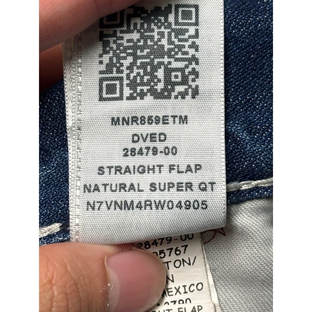 True Religion Straight Flap Natural Super QT Blue Jeans Mens 42X33 Thick Stitch